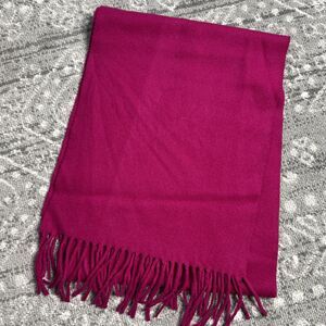 Enzo Mantovani Wool Cashmere Blend Fuchsia Pink Scarf 60" x 12"